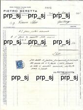 BERETTA PIETRO FABBRICA ARMI CARTA INTESTATA FATTURA 1933 FUCILE 103 CALIBRO 12