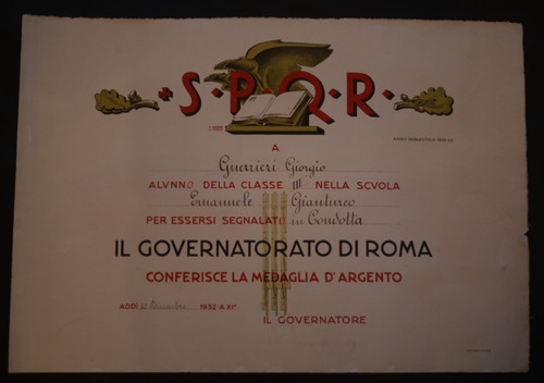 Diploma medaglia argento - medaglia, d'argento