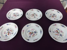 SIX ASSIETTES CREUSES ANCIENNES PORCELAINE PILLIVUYT PARFAITES