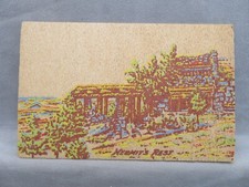 Cartolina d'epoca in legno di