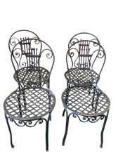 Tavolo tondo da giardino in ferro con 4 sedie