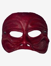 Arlecchino Rosso In Pelle Maschera Veneziana Originale Artigianale Fatta A Venez