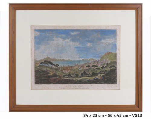 Stampa antica veduta napoli - veduta, di
