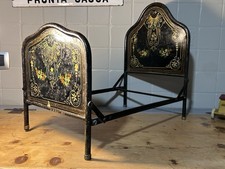 Letto X Bambole In Ferro Battuto  Dipinto a Mano Cav. N. De Risi Bari Fine 800