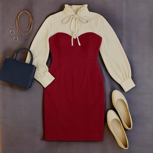 Abito peplum bodycon rosso - bodycon,