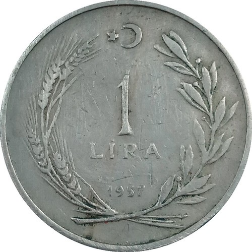 Turkey lira 1957 889 - 1, km#889