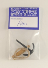 Corel A36 Ancora curva modello legno e metallo H=30mm kit per diorama navale