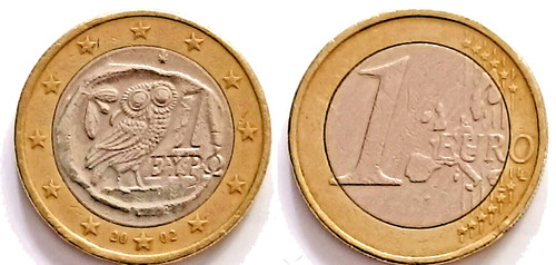 Grecia moneta 1 euro 2002 - moneta,