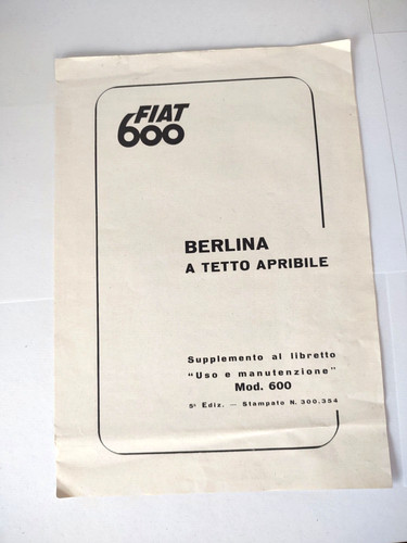 Fiat 600 berlina tetto - berlina,