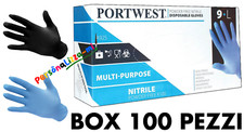 Guanti monouso nitrile professionali neri blu senza polvere box 100pz - TAGLIA S