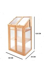 Serra da giardino in legno e policarbonato 120x69x49