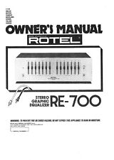 Manuale di istruzioni Operating Instructions per Rotel RE-700 