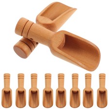  10pcs piccole pale di sale tondo manico paletta cucchiaino di legno di latte in