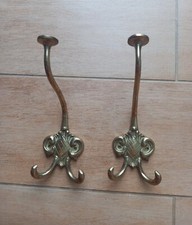 Vintage antica coppia attaccapanni ganci portacappelli metallo Germany