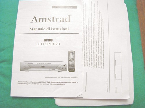Manuale lettore dvd amstrad - lettore,