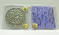 RARA MONETA IN ARGENTO DA 20 LIRE REGNO D'ITALIA 1928 "LITTORE", PESO 14,95 GR.