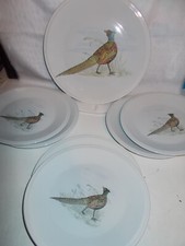 SERVIZIO 6 PIATTI PIANI + 1 DA PORTATA CERAMICA GALVANI PORDENONE DECORO FAGIANI