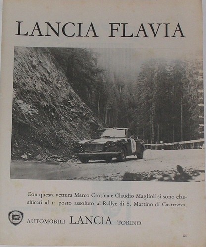 Advert pubblicità 1965 lancia - advert,