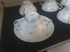 Rosenthal 4 tazze consommè porcellana fiori epoca