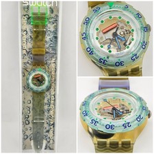 Swatch Scuba 200 Blue Ice SDK107 1993 Vintage Original NOS Swiss Made