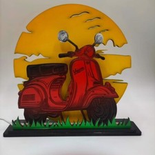 Lampada Vespa Piaggio A Led In Legno, Vespa 50; Vespa 50 Special 