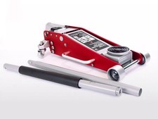 Cric idraulico a carrello extra piatto, alluminio, 2,5 tonnellate rosso