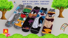 Fai un regalo originale! Set di 5 calzini con i personaggi dei cartoni animati