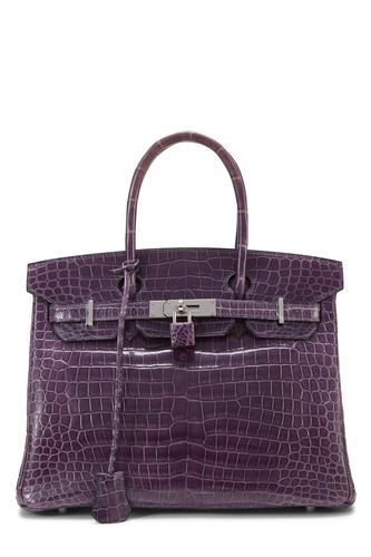 Hermès amethyst crocodile - hermès,