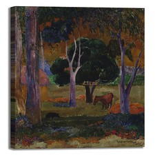 Gauguin Landscape Pig Horse