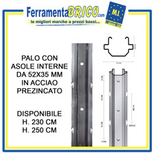 PALO CON ASOLE INTERNE 52X35 MM VIGNETO PALI TUTORI PER VIGNA ACCIAIO ZINCATO
