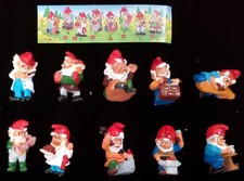 S39 SORPRESINE KINDER NANI ARTIGIANI SERIE COMPLETA CON 2 VARIANTI CARTINA 1992