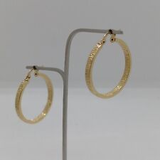 ORECCHINI A CERCHIO CON GRACA A SEZIONE QUADRATA ORO GIALLO 18KT 1,5 GR. (7401)