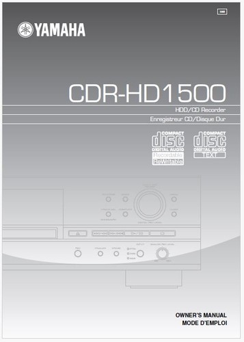 Yamaha cdr hd1500 - cdr-hd1500, hdd