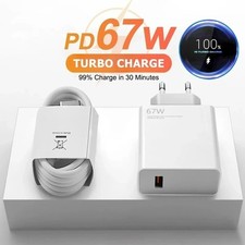 Caricatore 67w Per Xiaomi Con Cavo Caricabatterie 67w Android Turbo Charge Usb-C