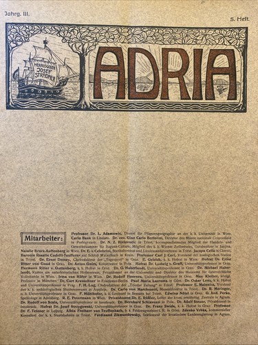 Adria jahrgang 5 heft - -,