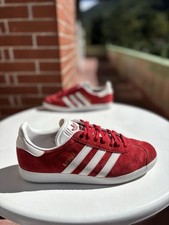Scarpe Adidas Gazelle In Camoscio Bianco/ Rosso| Pari Al Nuovo | EU 41 1/3