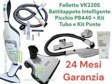 VORWERK FOLLETTO VK220S COMPLETO PICCHIO PB440S BATTITAPPETO EB420S TUBO + KIT