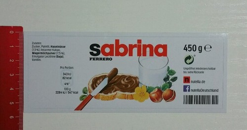 Adesivo sticker vetro nutella - adesivo/sticker:,