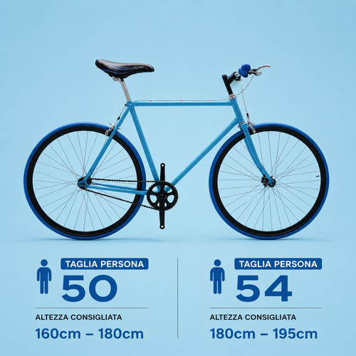 Bici fixed single - , blu