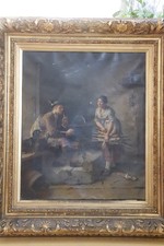 Cacciatore e contadina accanto al focolare