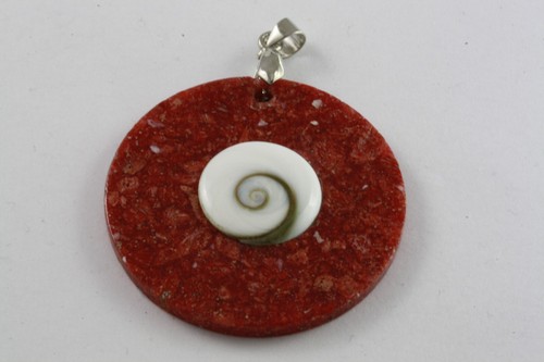 Medaglione corallo conchiglia - medaglione,