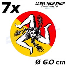 7x Adesivi Sicilia - Sicilia