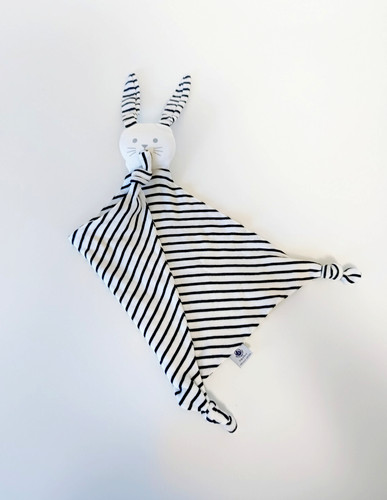 Doudou plat lapin gris blanc - lapin,