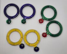 Set/6 Anelli Tovaglioli Vintage Rari Matteo Thun Postmoderni Lucite S. Acciaio Firmati WMF