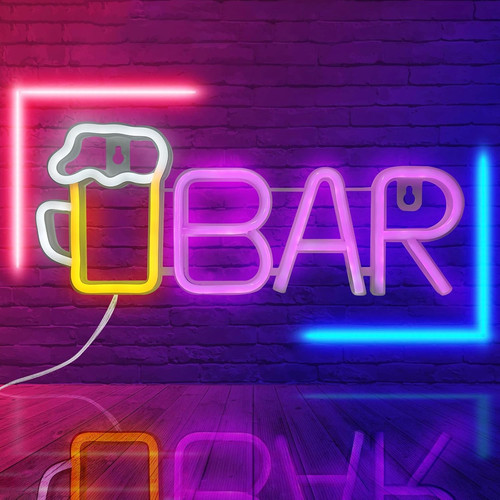 Cartello neon led bar - cartello,
