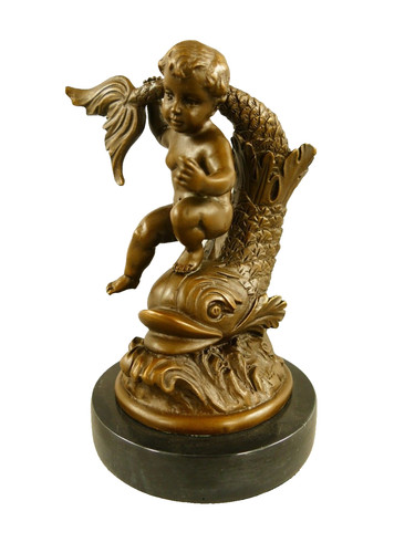 Scultura bronzo un putto - di,