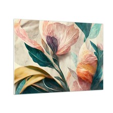 Quadro vetro 70x50cm fiori - vetro,