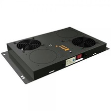 Techly Professional Kit di Ventilazione a Soffitto per Rack 19'' 2 Ventole Nero