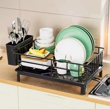 Scolapiatti da Cucina con Portaposate e Portabicchieri | Vassoio Antigoccia