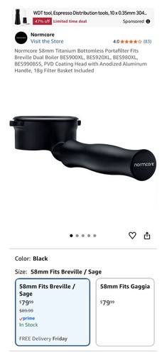 Portafiltro normcore 58mm - portafiltro,